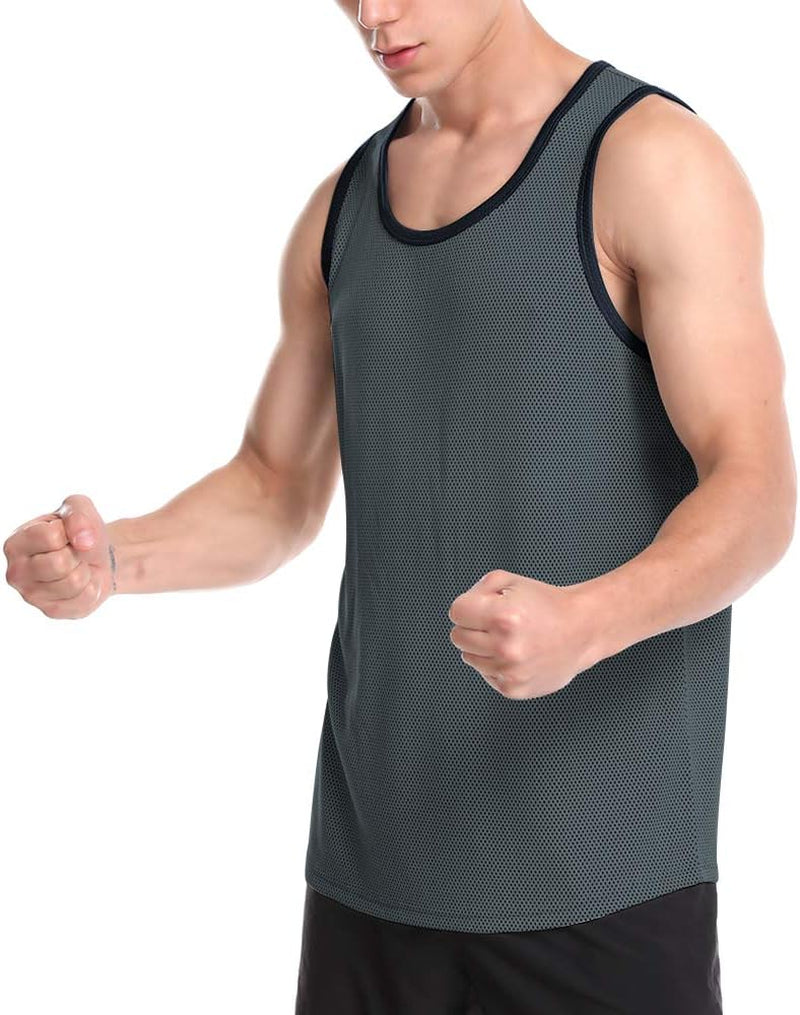 "Stay Cool and Stylish with Our Men'S Quick Dry Muscle Tank Tops - Perfect for the Beach, Gym, Running, and Workouts!"