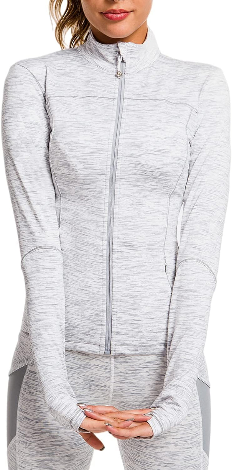 "Stay Stylish and Fit with Our Women'S Full Zip Workout Jacket - Lightweight, Slim Fit, and Packed with Convenient Pockets!"