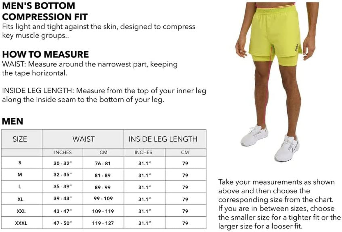 "Ultimate Performance Men'S 2-In-1 Running Shorts with Built-In Compression and Secure Zip Pocket"