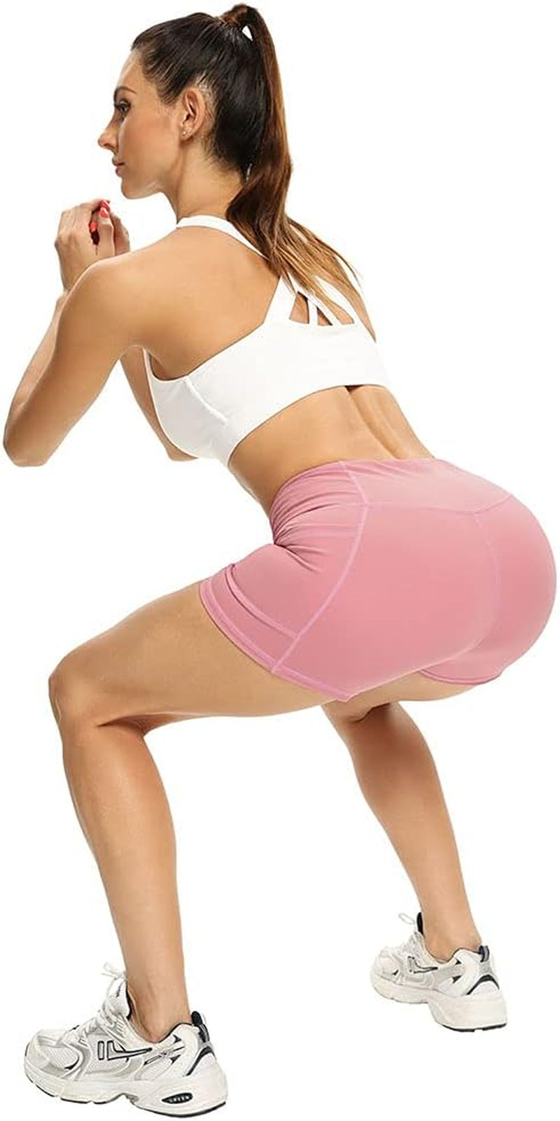 "Empower Your Workout with  High Waist Biker Shorts - Stay Stylish and Functional with Side Pockets - Size Small"