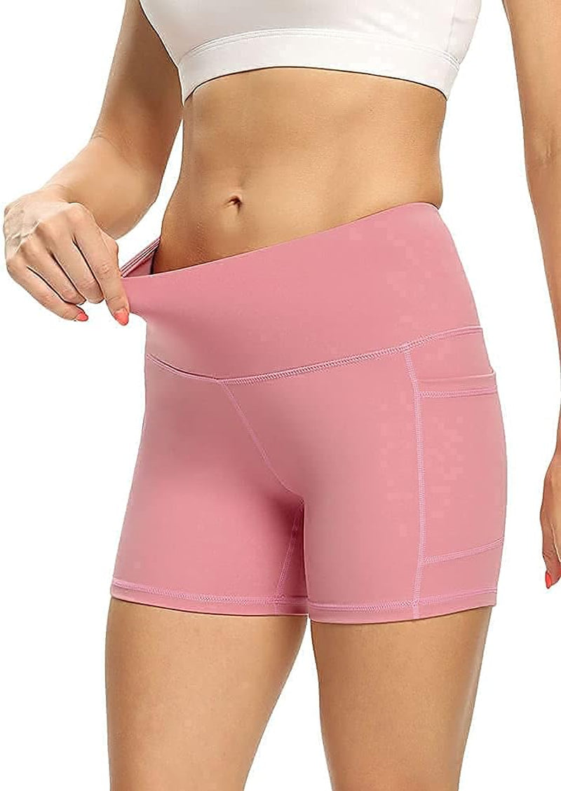 "Empower Your Workout with  High Waist Biker Shorts - Stay Stylish and Functional with Side Pockets - Size Small"