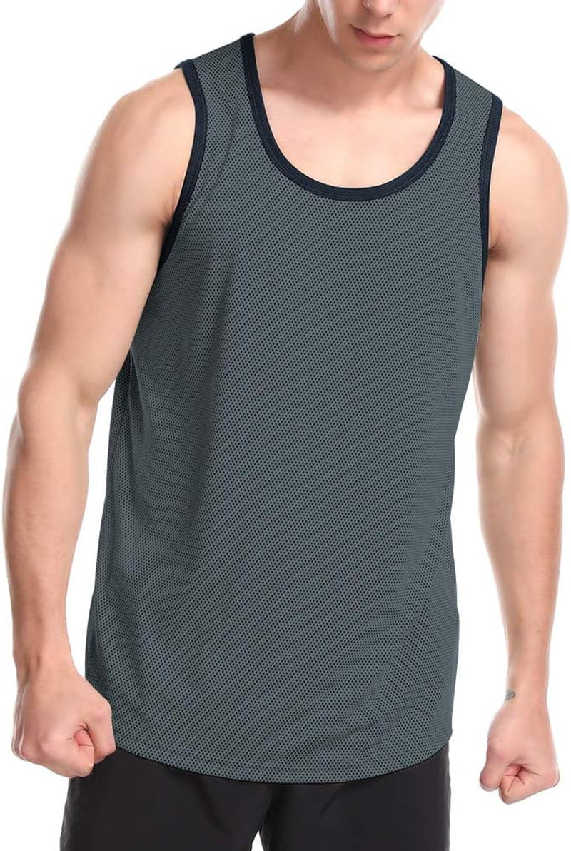 "Stay Cool and Stylish with Our Men'S Quick Dry Muscle Tank Tops - Perfect for the Beach, Gym, Running, and Workouts!"