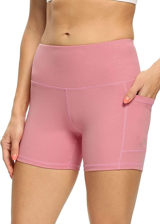 "Empower Your Workout with  High Waist Biker Shorts - Stay Stylish and Functional with Side Pockets - Size Small"