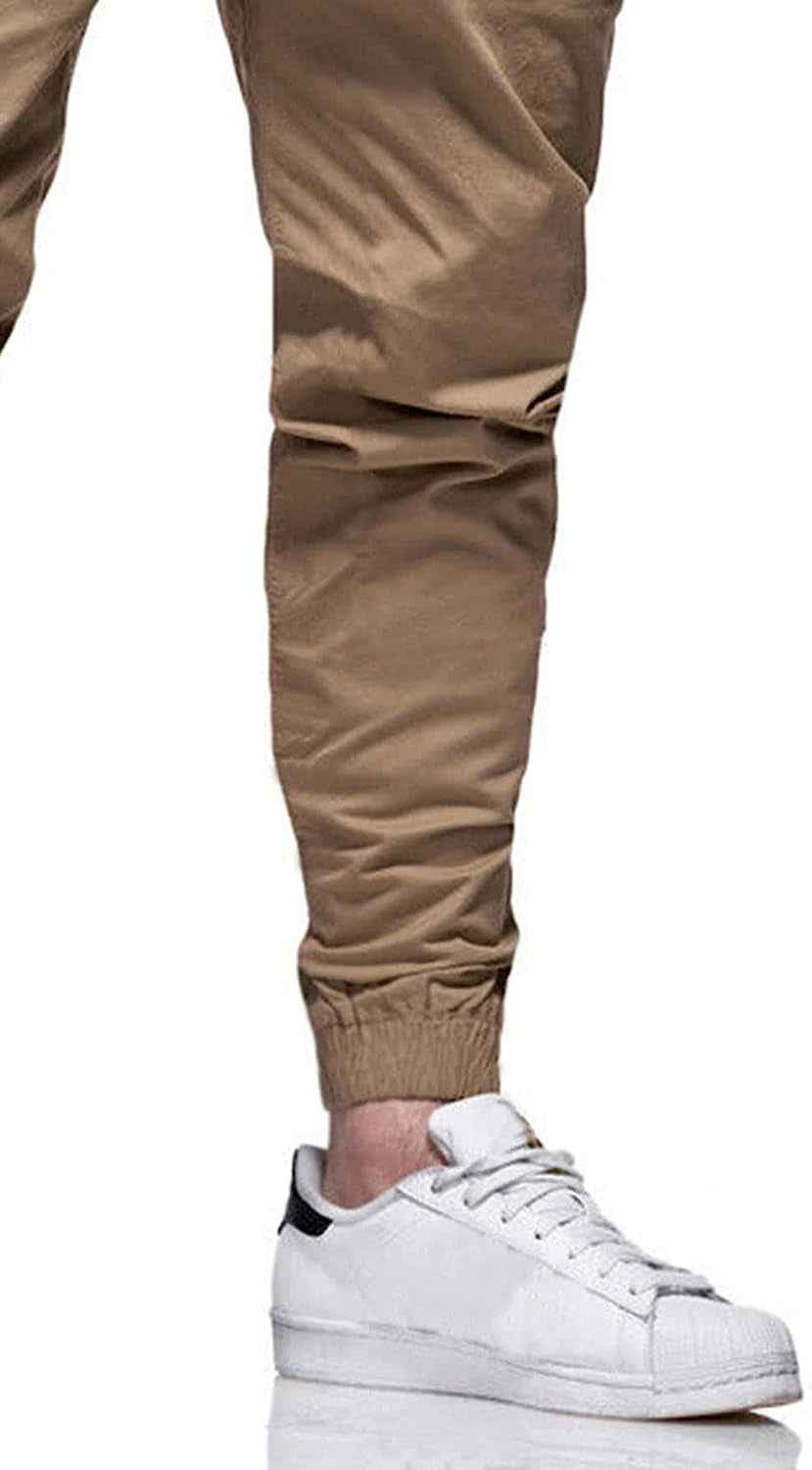 "Ultimate Comfort Men'S Drawstring Waist Carrot Workout Pants - Stylish and Functional with Convenient Pocket"