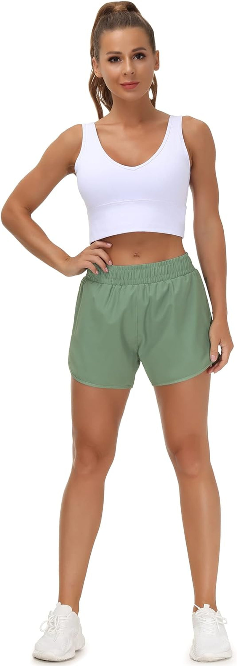 "Stay Cool and Stylish with Our Quick-Dry Women'S Workout Shorts - Featuring Convenient Zipper Pockets!"