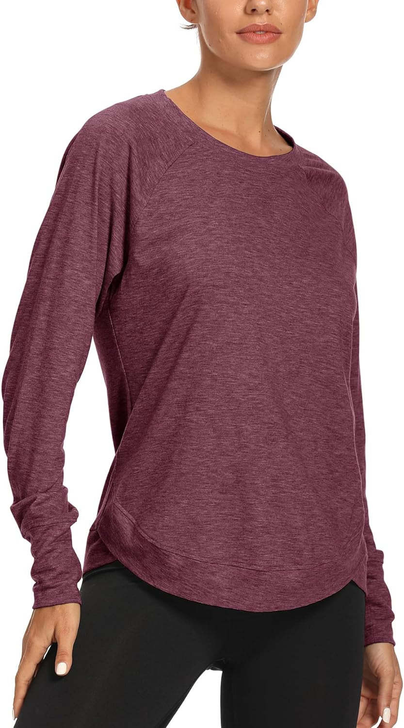 "Stay Comfortable and Stylish with Our Long Sleeve Yoga Workout Shirts for Women - Perfect for Sports, Running, and More!"