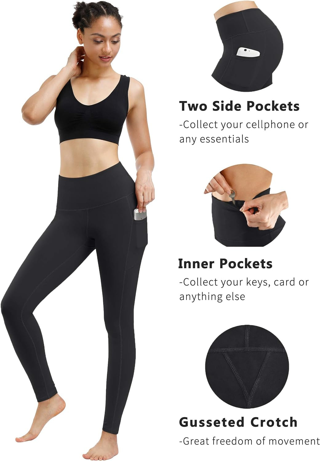 "Ultimate Comfort and Style: 2 Pack High Waist Yoga Pants with Tummy Control and Convenient Pockets - Perfect for Workouts and Running!"