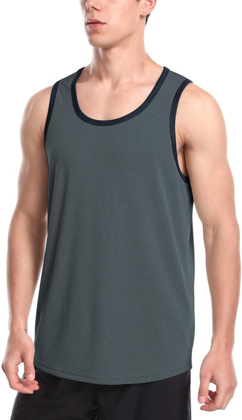 "Stay Cool and Stylish with Our Men'S Quick Dry Muscle Tank Tops - Perfect for the Beach, Gym, Running, and Workouts!"